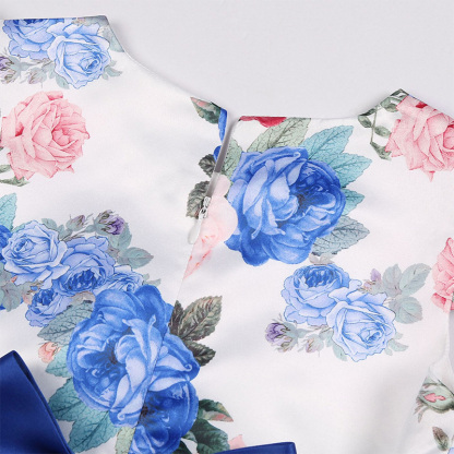 Satin Bow Short Sleeve Midi Dresses - image 49