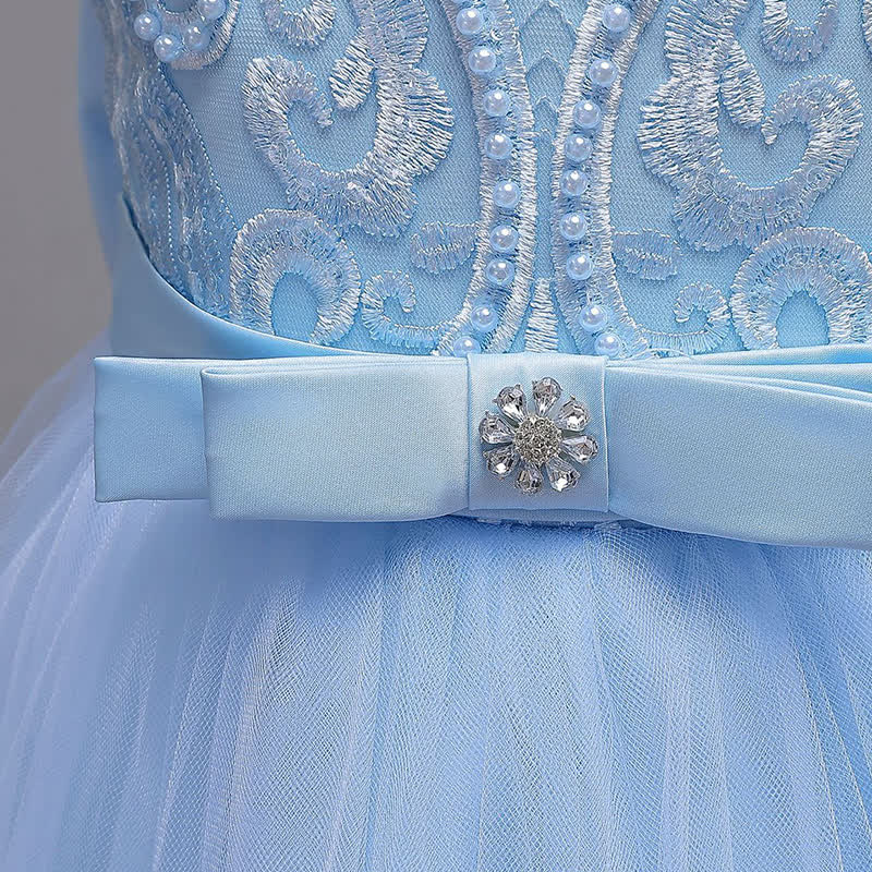 Mesh Lace Bow Sleeveless Maxi Dresses - image 17