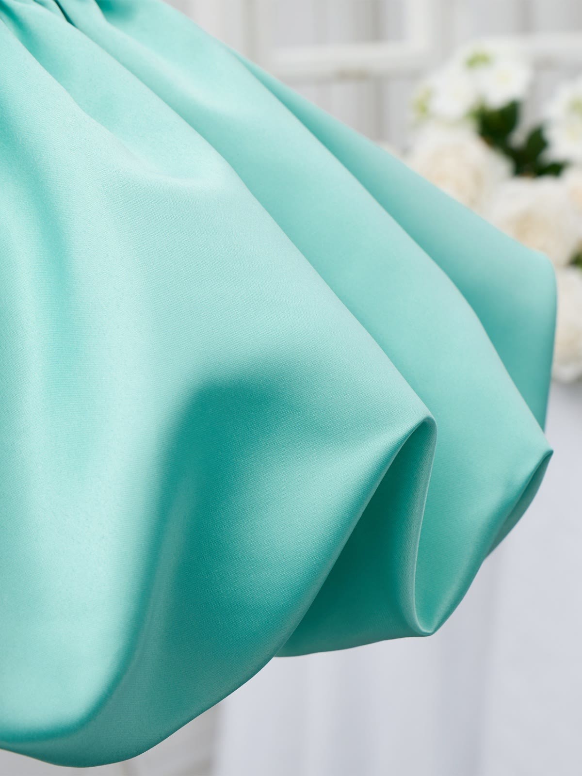 Satin Bow Short Sleeve Short Dresses - image 8
