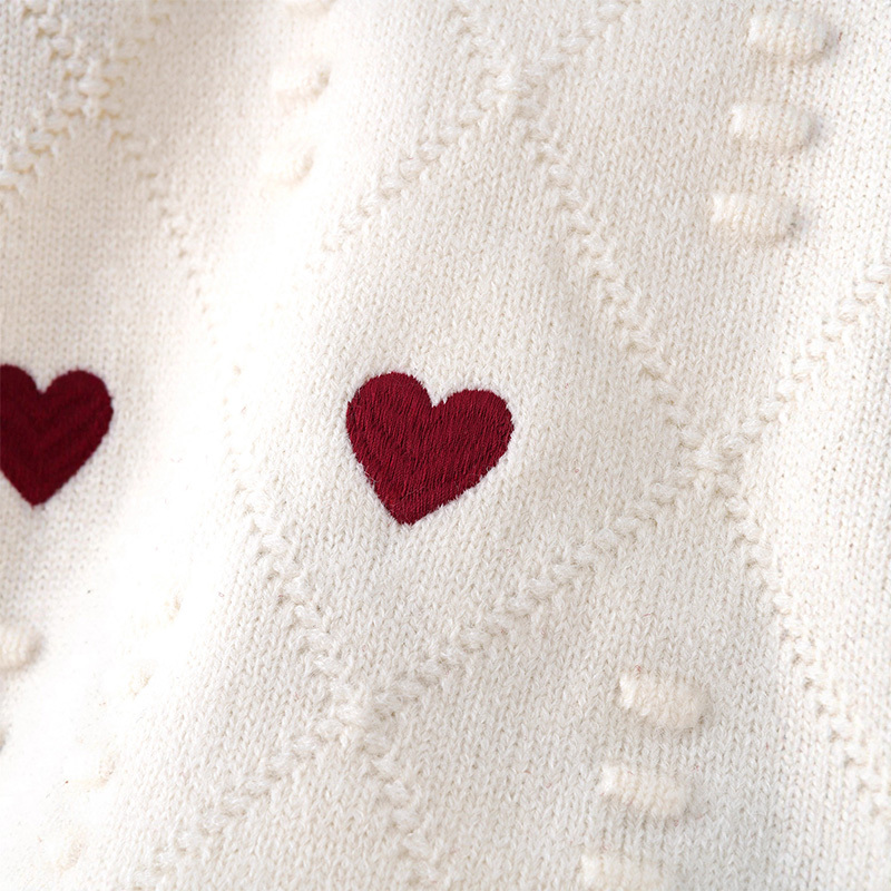 Yarn/wool Yarn Embroidery Long Sleeve Regular Two-piece Set - image 5