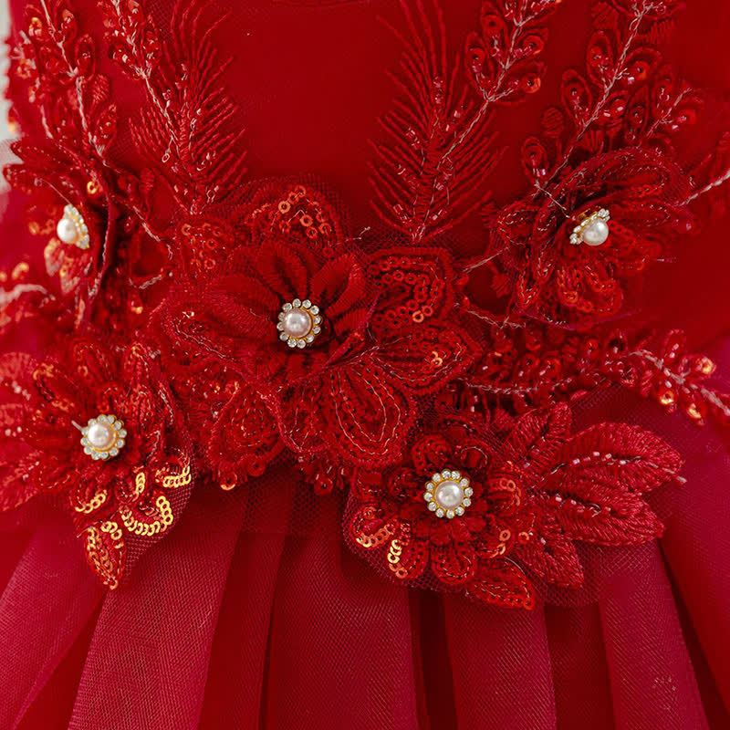 Mesh Rosette Asymmetric Sleeveless Midi Dresses - image 9