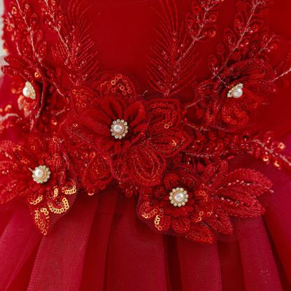 Mesh Rosette Asymmetric Sleeveless Midi Dresses - image 9