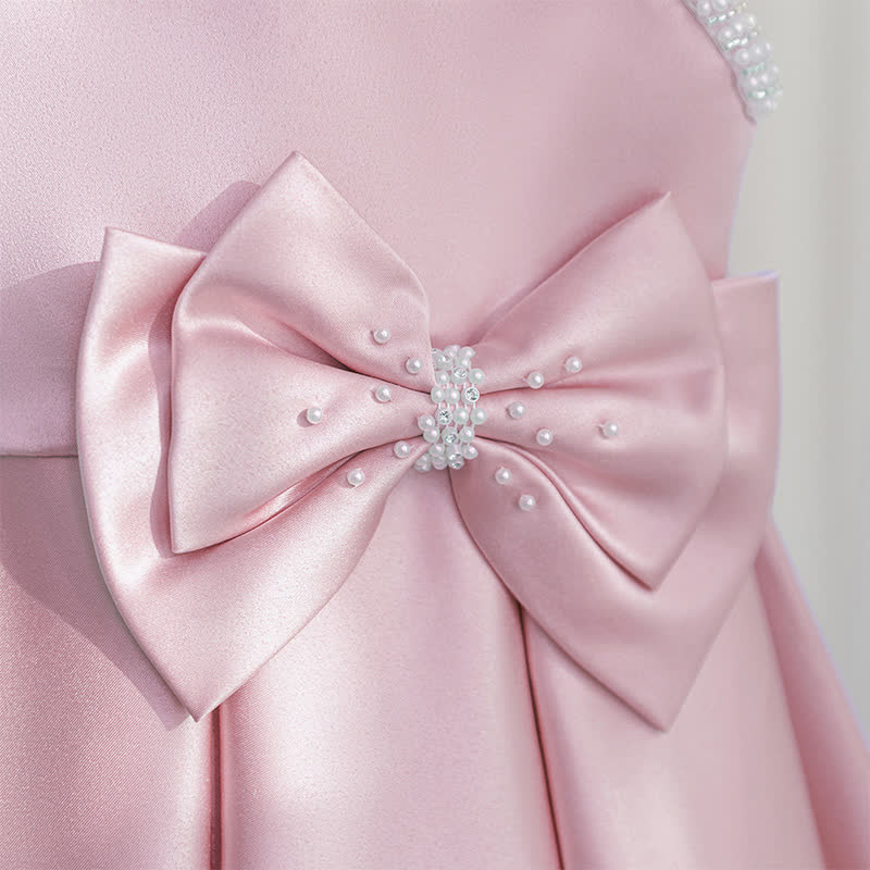 Satin Bow Sleeveless Midi Dresses - image 5