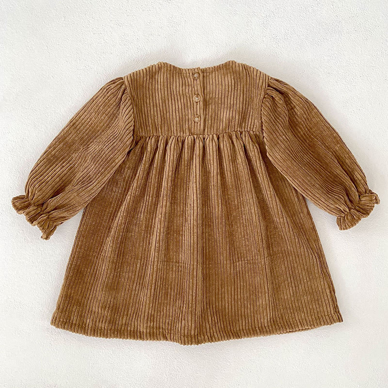 Corduroy Ditsy Floral Long Sleeve Mid-long Dresses&Bodysuit - image 7