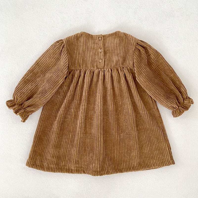 Corduroy Ditsy Floral Long Sleeve Mid-long Dresses&Bodysuit - image 7