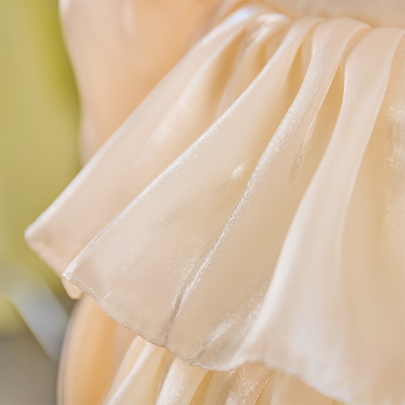 Satin Bow Folds Short Sleeve Midi Dresses - image 8