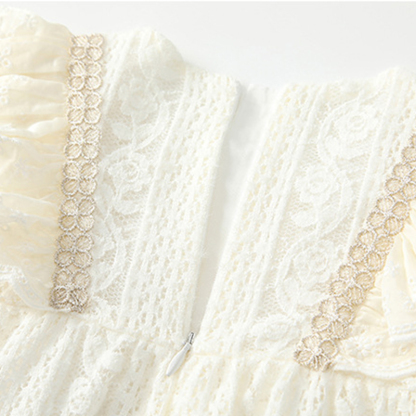 [Archive Sale] Nylon Folds Lace Edge Bow Long Sleeve Regular Bodysuit - image 13