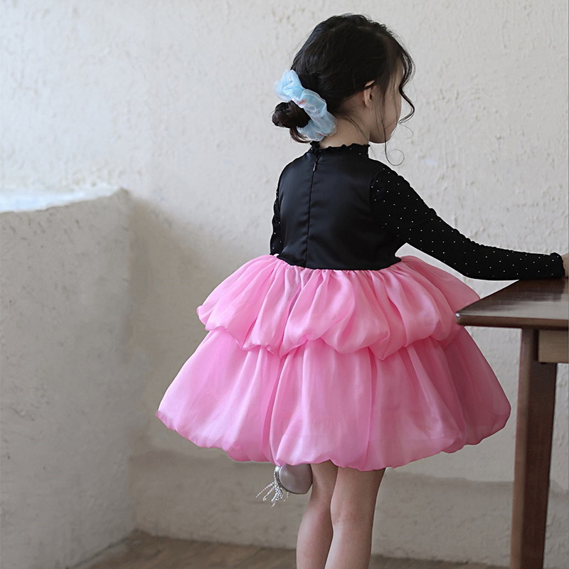 [Archive Sale] Chemical Fiber Blend Split Joint Long Sleeve Midi Dresses - image 9