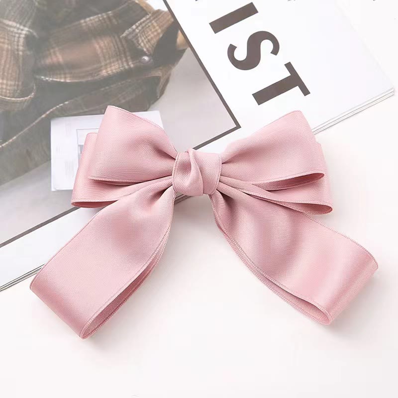 Solid With Bow Hair Accessories - Hair Clip Ponytail - Pink - One size - image 19
