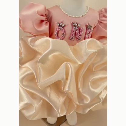 Satin Folds Short Sleeve Midi Dresses - image 7