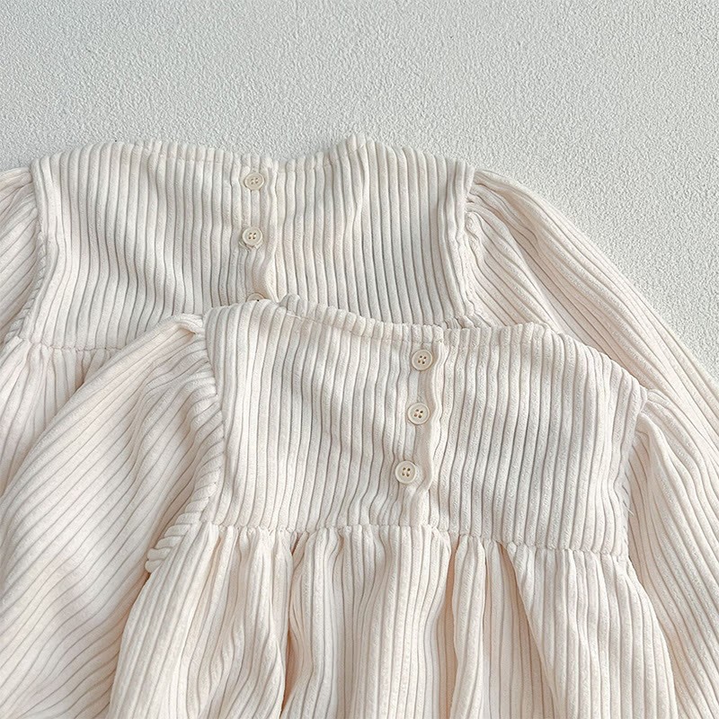 Corduroy Ditsy Floral Long Sleeve Mid-long Dresses&Bodysuit - image 24