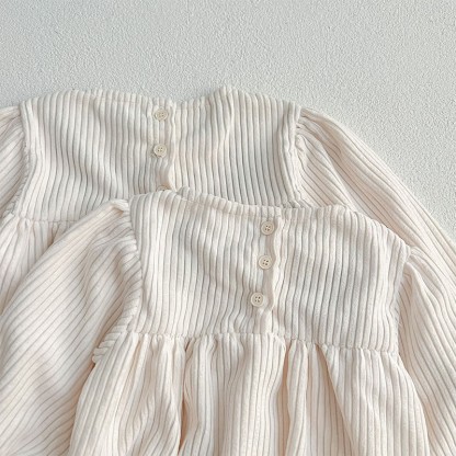 Corduroy Ditsy Floral Long Sleeve Mid-long Dresses&Bodysuit - image 24