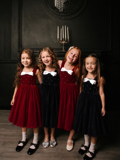 Velvet Bow Sleeveless Midi Dresses - image 7