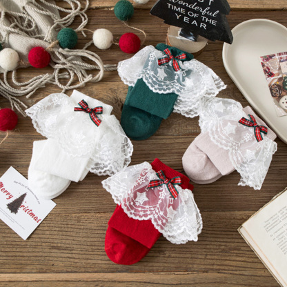 Solid With Bow Socks - image 10