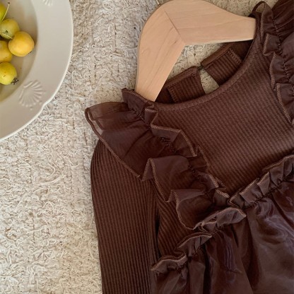 [Archive Sale] Cotton Flouncing Long Sleeve Regular Bodysuit - image 5