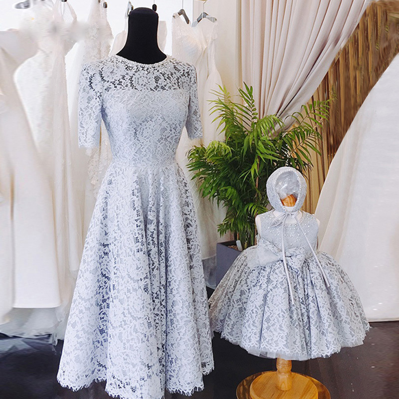 Lace Pearl Sleeveless Midi Dresses - image 3