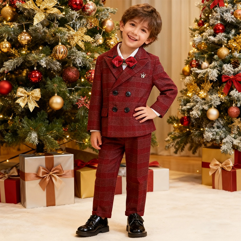 [Archive Sale] Chemical Fiber Blend Buckle Long Sleeve Regular 5-piece Formal Suit - image 5