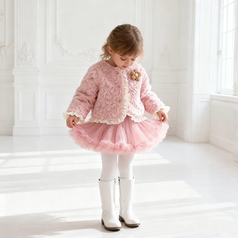 Faux Fur Flouncing Long Sleeve Regular Outerwear - image 7