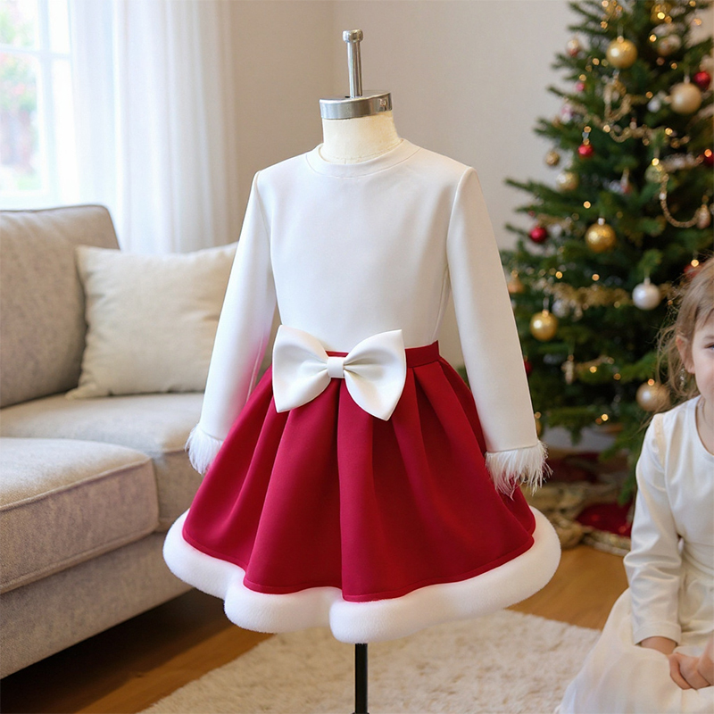 Cotton Bow Long Sleeve Regular Two-piece Set - image 4