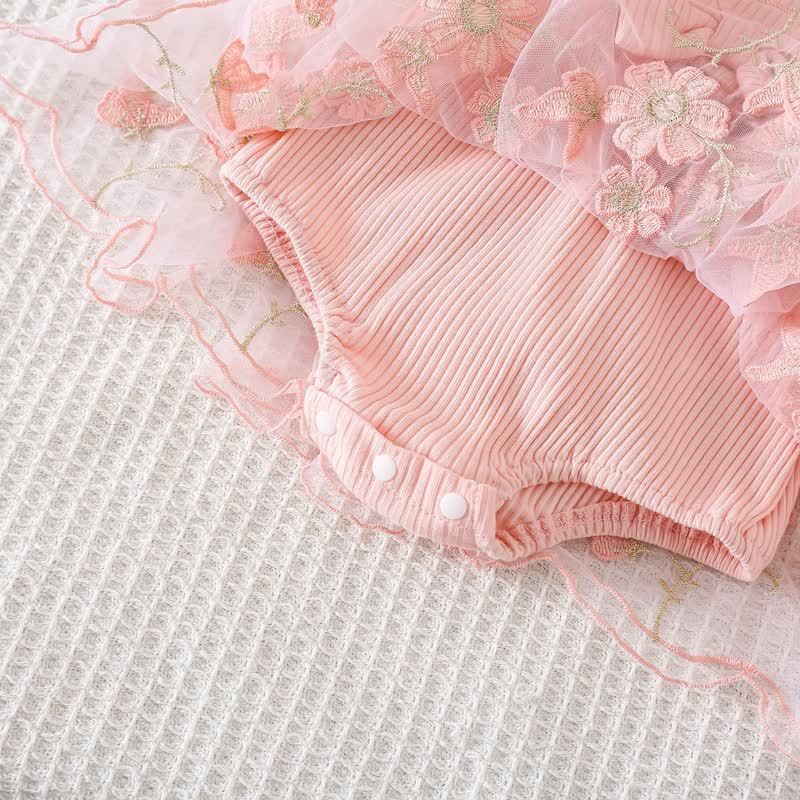 100% Cotton Split Joint Rosette Cap Sleeve Midi Bodysuit - image 19