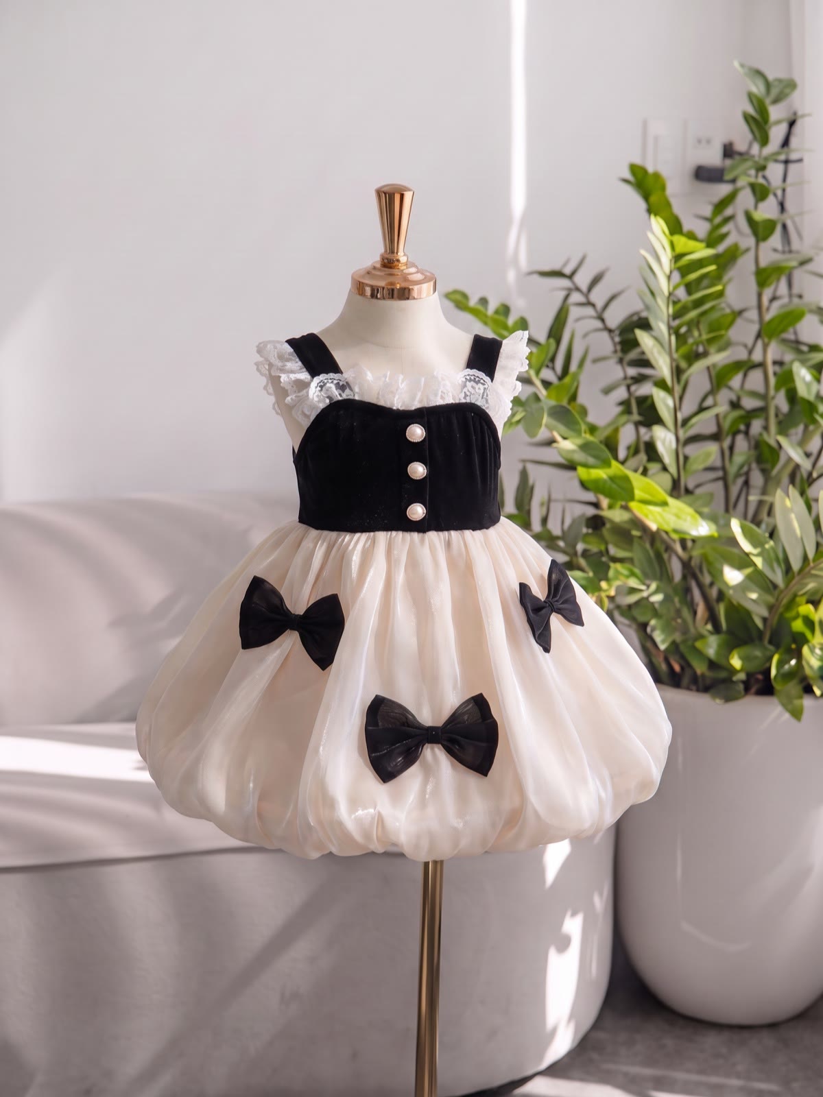 Satin Bow Sleeveless Short Dresses - image 4