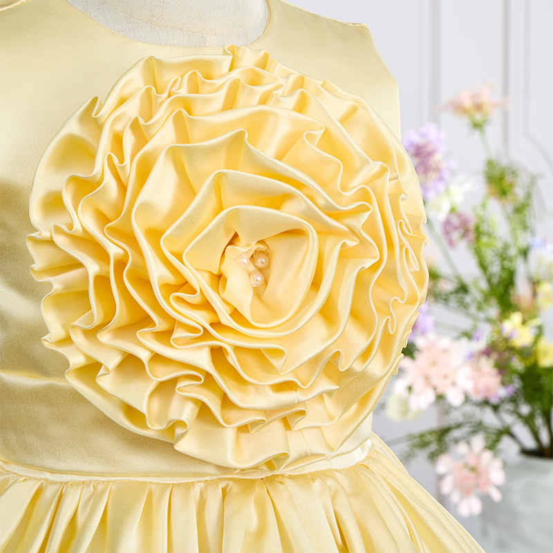 Satin Rosette Sleeveless Mid-long Dresses - image 9