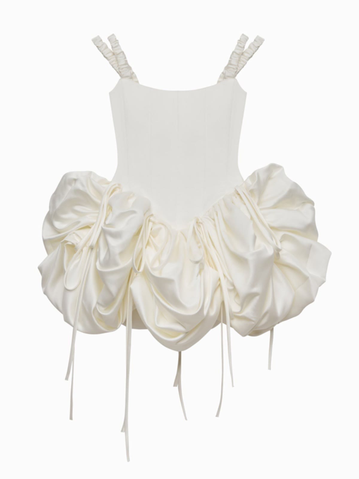 Satin Drawstring Sleeveless Short Dresses - image 4