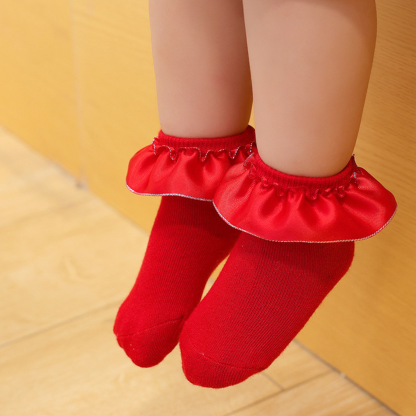 Solid Stitching Lace Socks - image 12