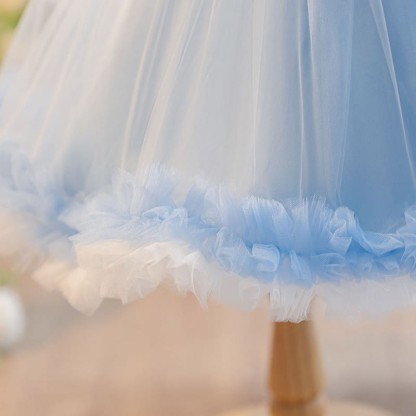 Embroidery Mesh Piping Long Sleeve Midi Dresses - image 25