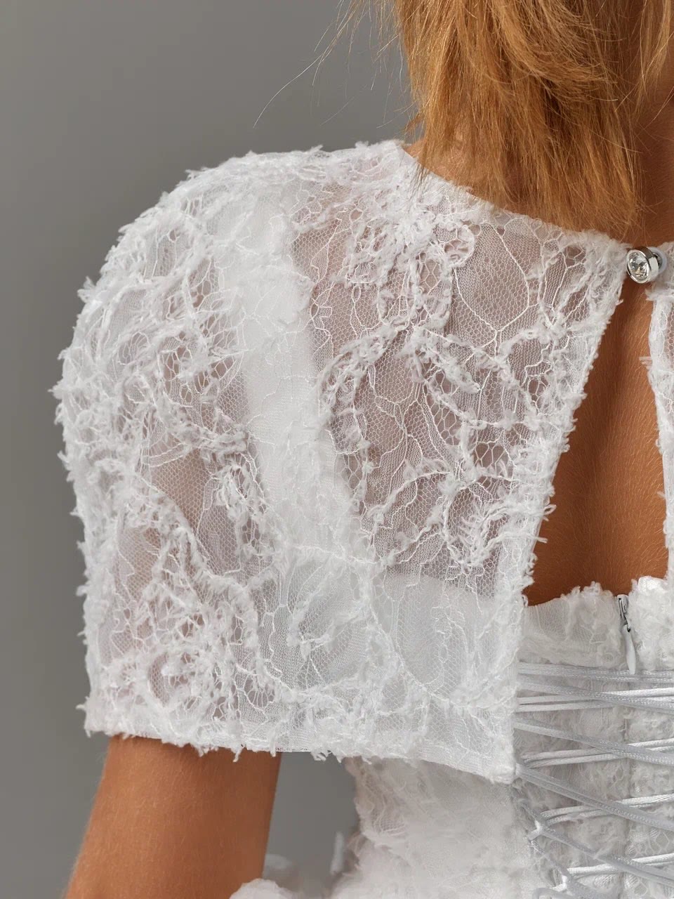 Lace Rosette Cap Sleeve Short Two-piece Set - image 11