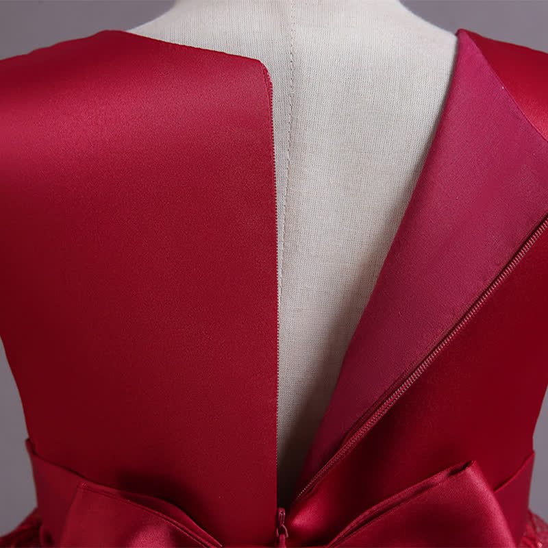 Satin Lace Bow Sleeveless Mid-long Dresses - image 21