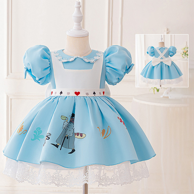 Satin Bow Lace Short Sleeve Midi Dresses - image 4