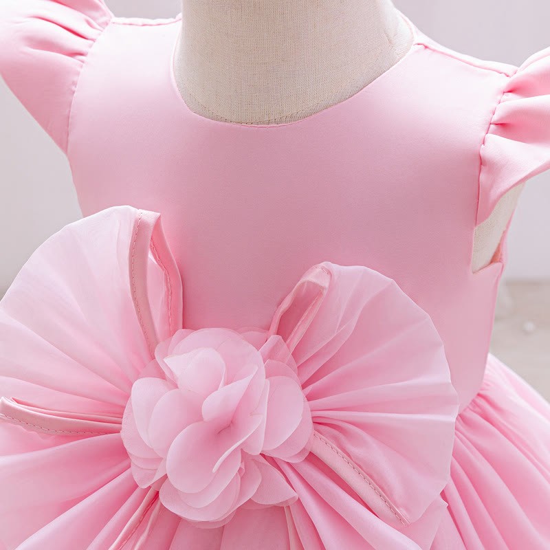 Organza Rosette Cap Sleeve Midi Dresses - image 11