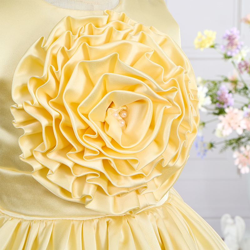 Satin Rosette Sleeveless Mid-long Dresses - image 8