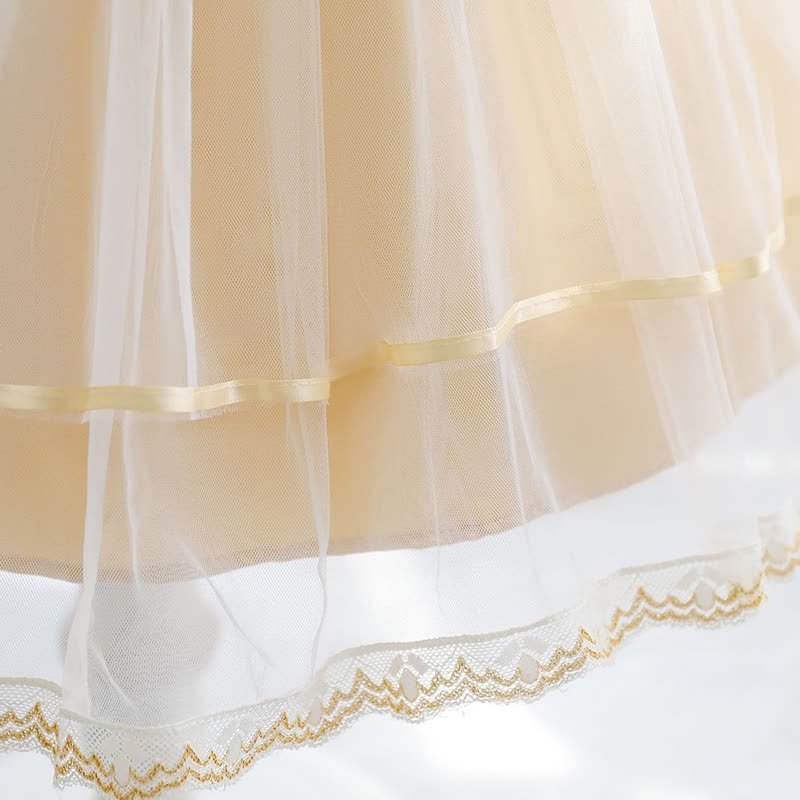 Mesh Folds Bow Cap Sleeve Midi Dresses - image 10