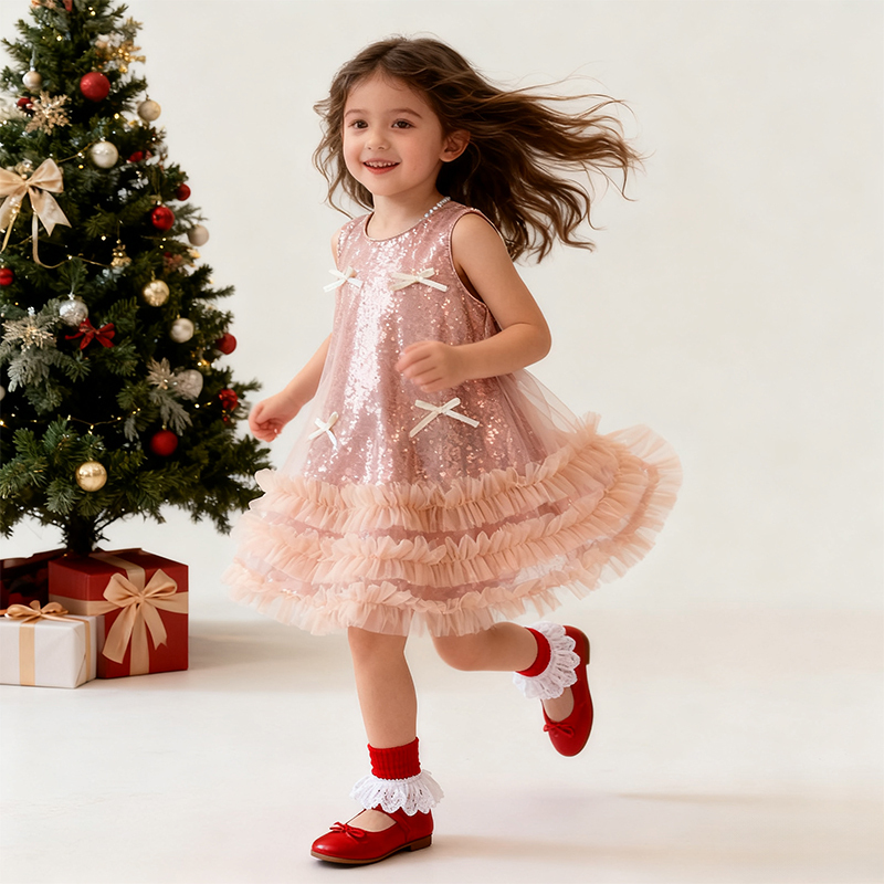 [Archive Sale] Sequins Bow Folds Sequins Sleeveless Mid-long Dresses - image 7