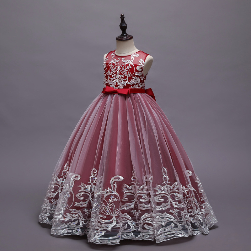 Mesh Lace Bow Lace Sleeveless Long Dresses - image 35