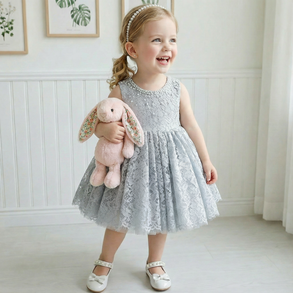 Lace Pearl Sleeveless Midi Dresses