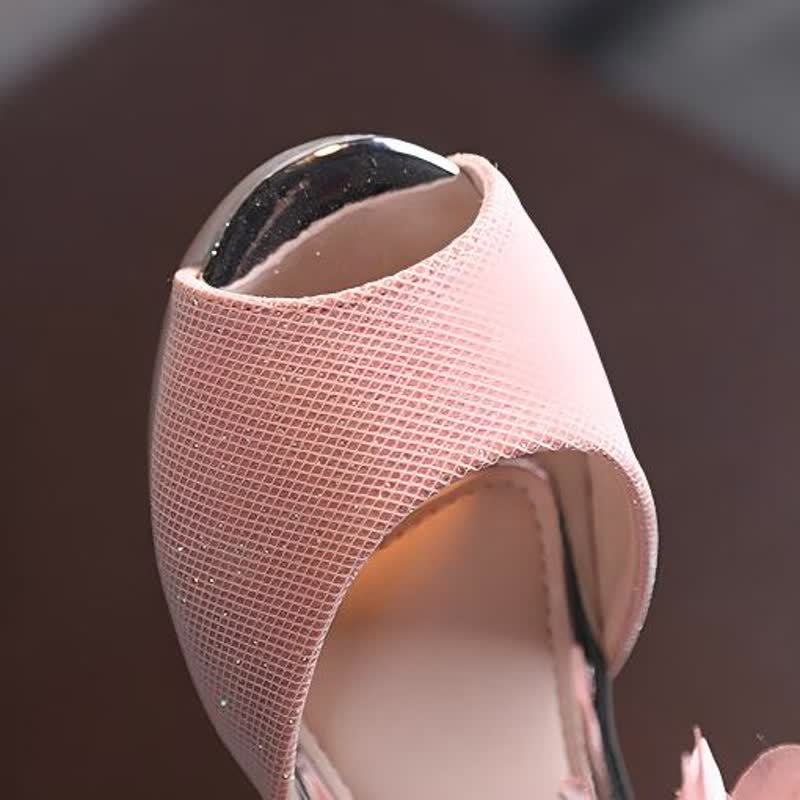 Solid Sequins Rosette Open Toe Mary Janes - image 6