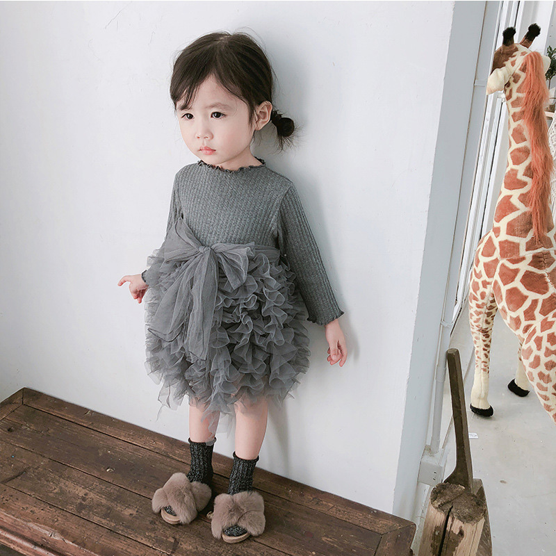 Mesh Folds Long sleeve Regular Dresses - image 33