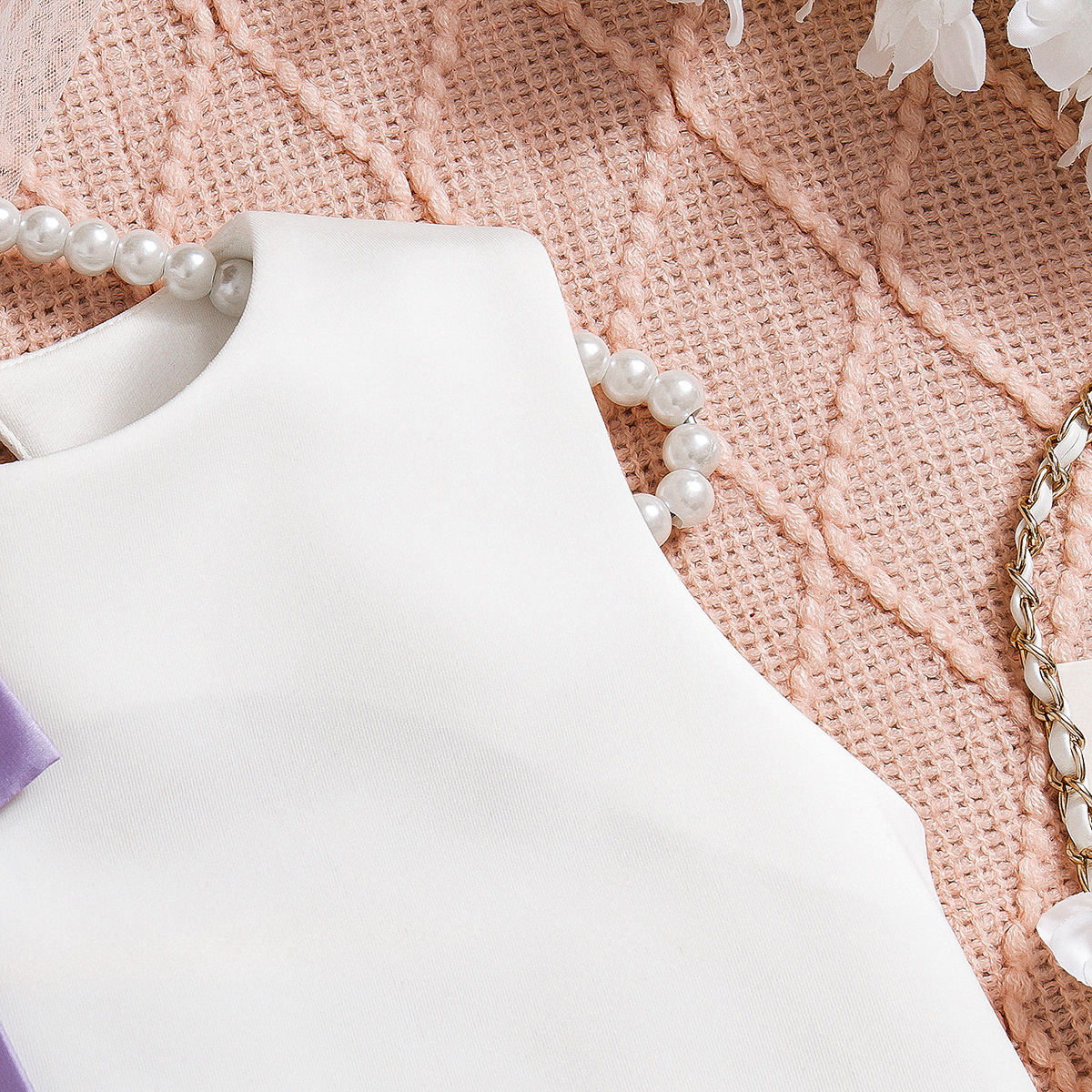 SCUBA KNIT Bow Sleeveless Midi Dresses - image 7