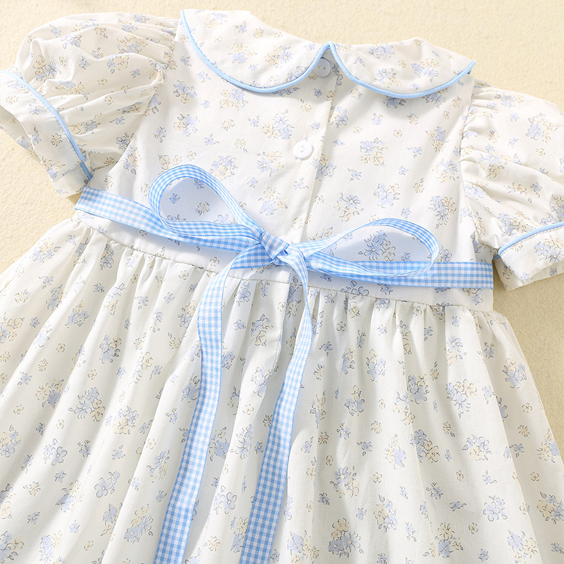 100% Cotton Bow Scramble Embroidery Short Sleeve Midi Dresses - image 6