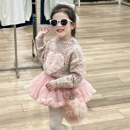 Yarn/wool Yarn Rosette Long Sleeve Regular Tops - image 6