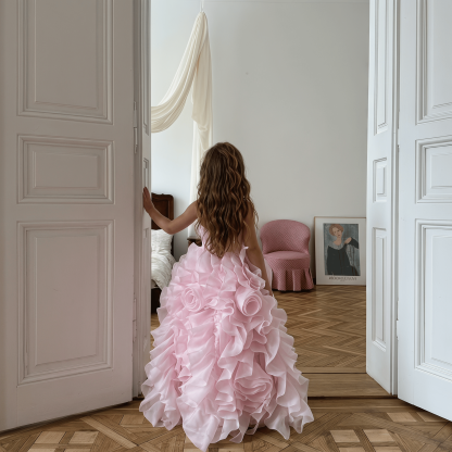 Organza Rosette Sleeveless Maxi Dresses - image 7