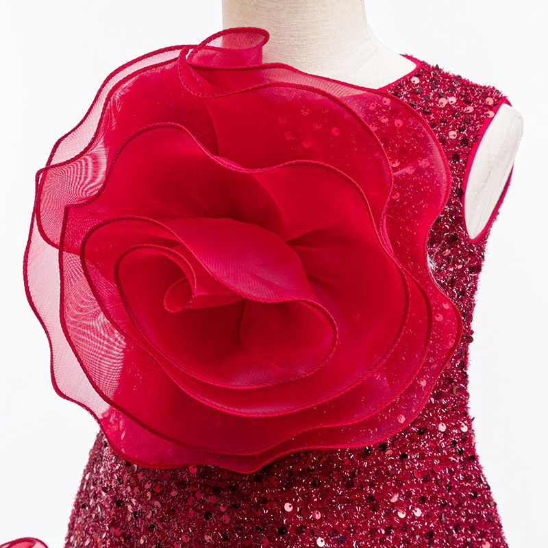 Glitter Rosette Sleeveless Midi Dresses - image 8