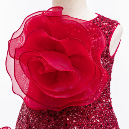 Glitter Rosette Sleeveless Midi Dresses - image 8