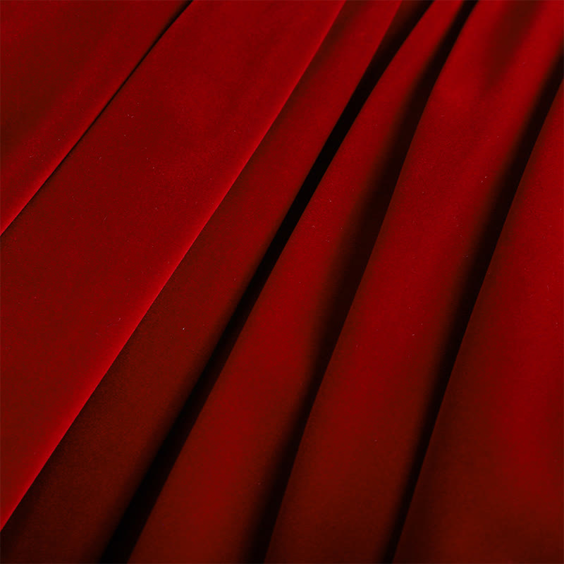 Velvet Sequins Flouncing Half Sleeve Mid-long Dresses - image 19