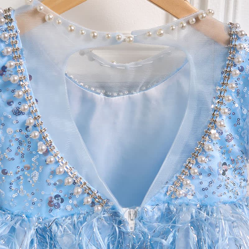 Beaded Tassel Puff Sleeve Mid-long Dresses - image 21