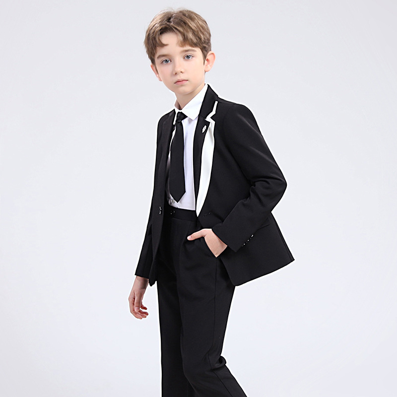 Chemical Fiber Blend Tie Regular Sleeve Regular Formal Suit - image 12