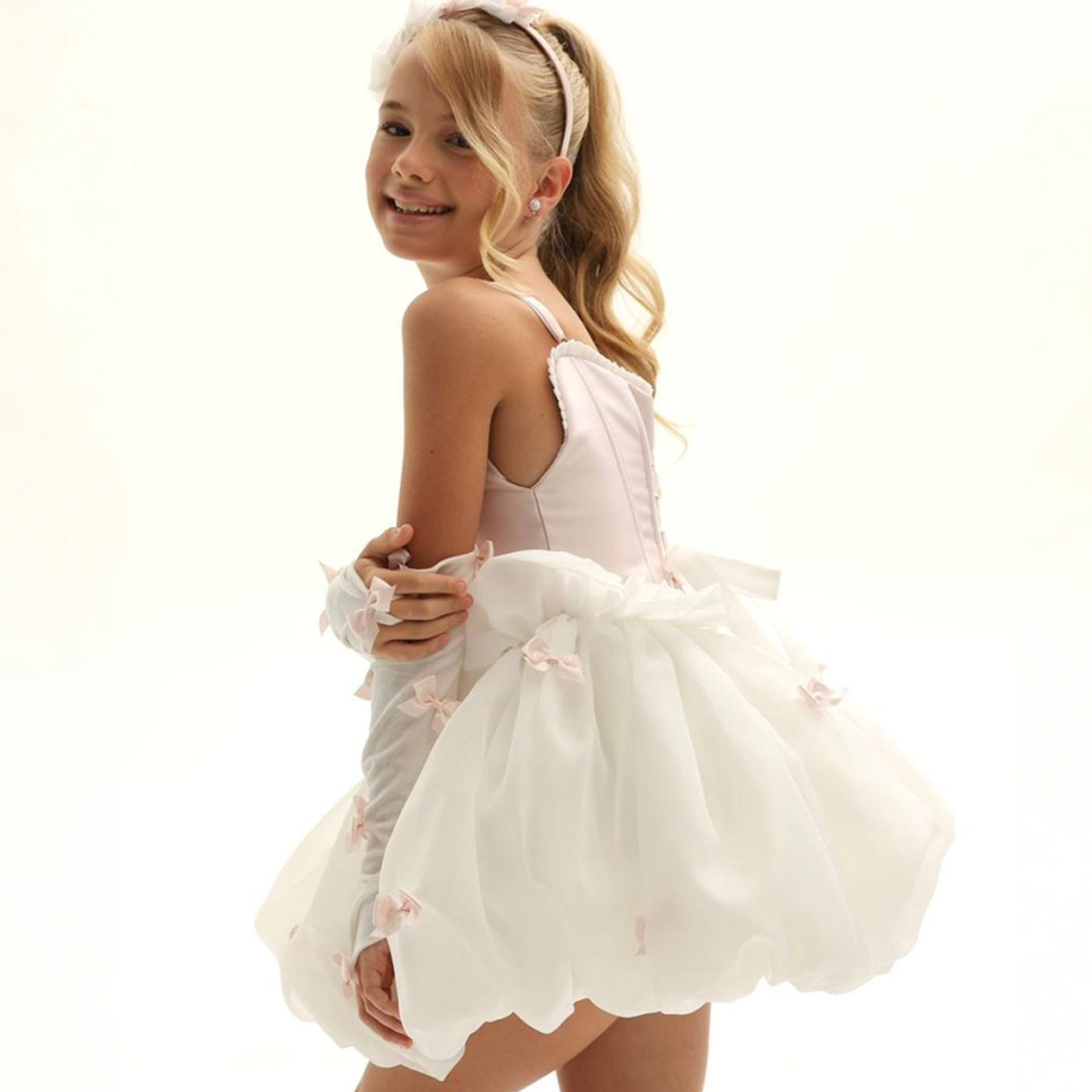 Satin Bow Ballet Sleeveless Short Dresses - image 6